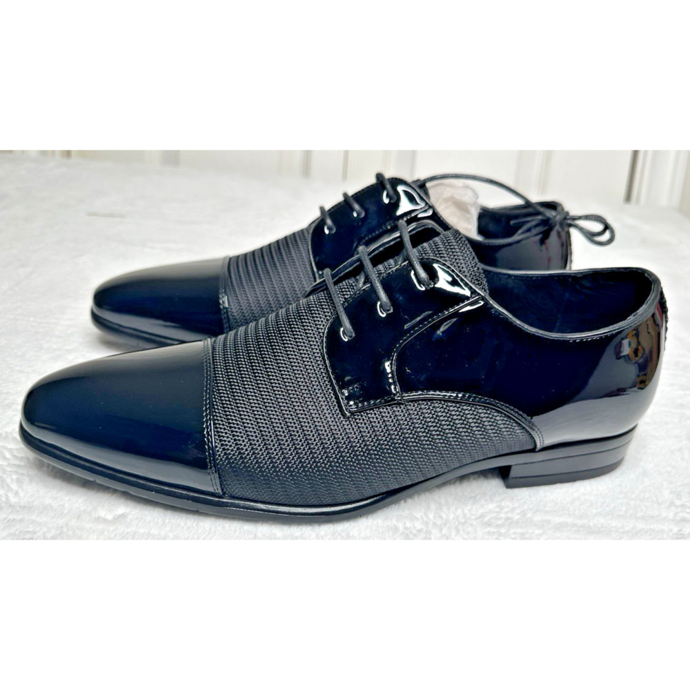 Stacy Adams Pharaoh Oxford Cap Toe Size 8.5W Mens Black Dress Shoes 25530-001